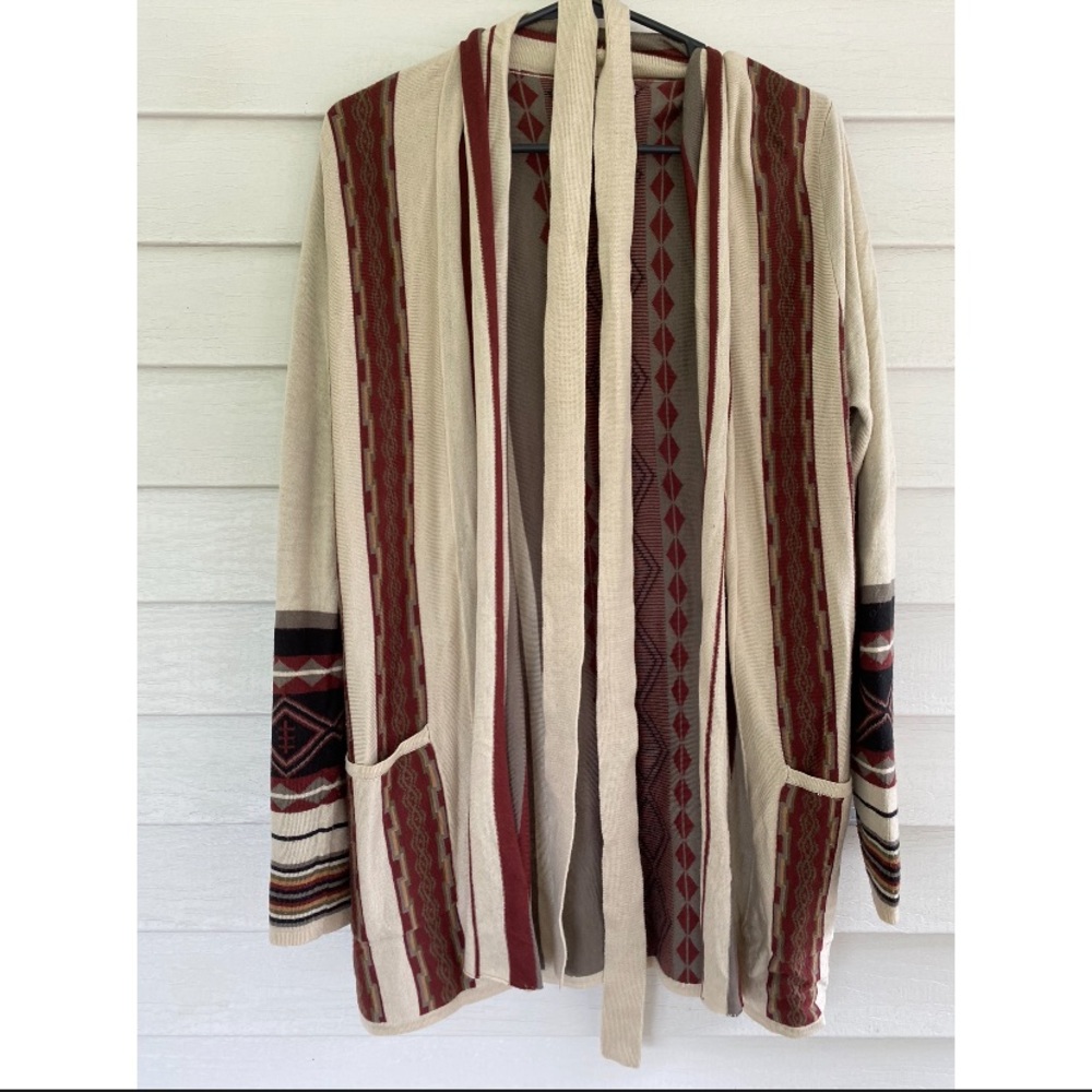 Tribal belted cardigan